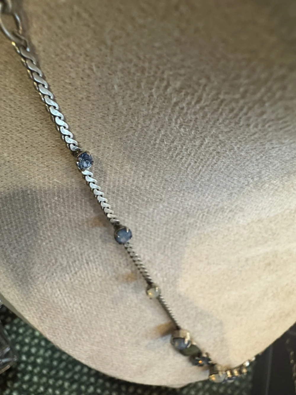 Blue Crystal Floral & Heart Necklace - Women Jewelry - Picture 6 of 6